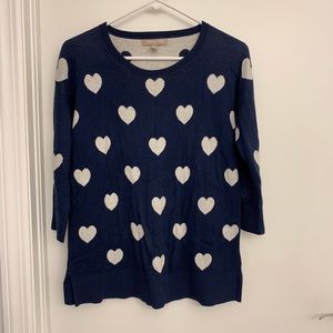Banana Republic Factory Navy Heart Sweater